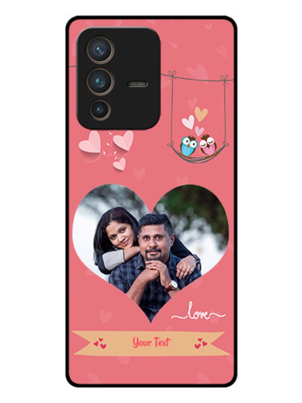 Custom Vivo V23 Pro 5G Personalized Glass Phone Case - Peach Color Love Design