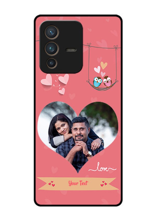 Vivo V23 Pro 5G Personalized Glass Phone Case - Peach Color Love Design