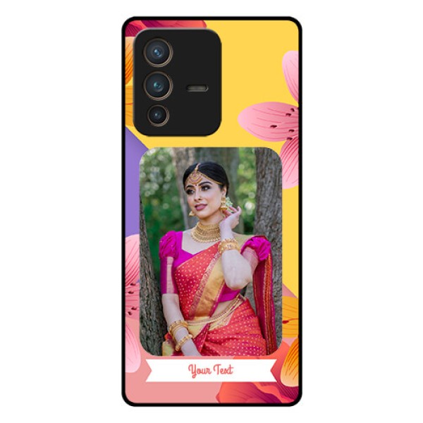 Vivo V23 Pro 5G Custom Glass Mobile Case - 3 Image With Vintage Floral Design