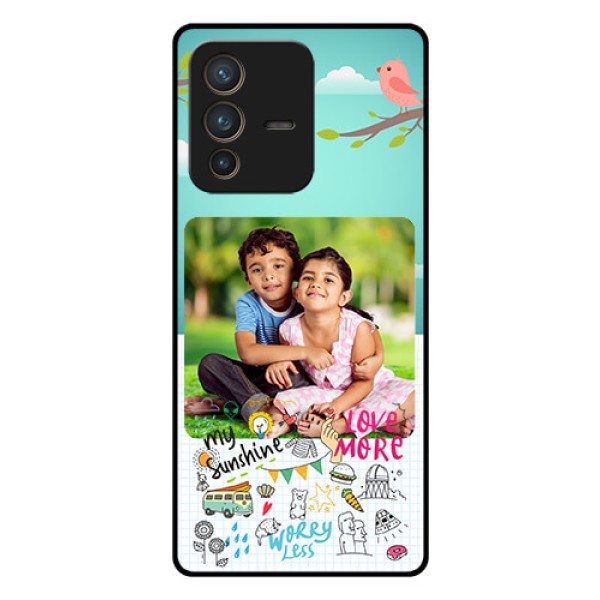 Vivo V23 Pro 5G Photo Printing on Glass Case - Doodle love Design