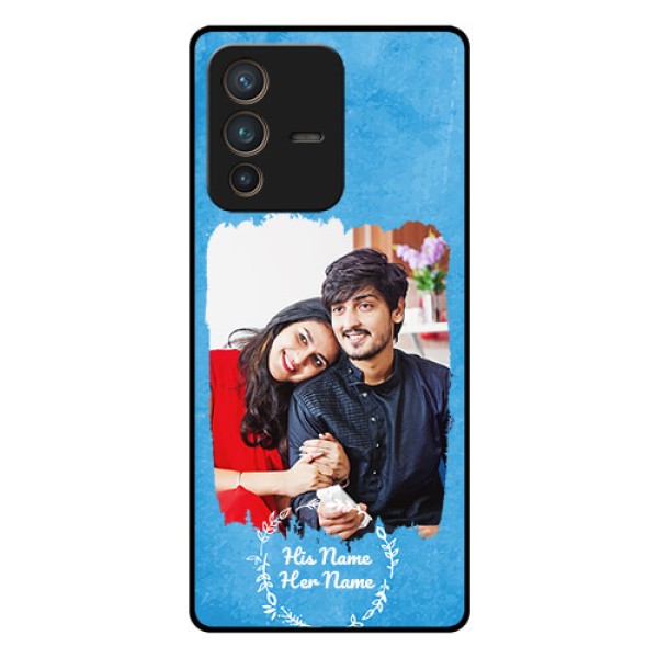 Vivo V23 Pro 5G Custom Glass Phone Case - Blue Color Vintage Design