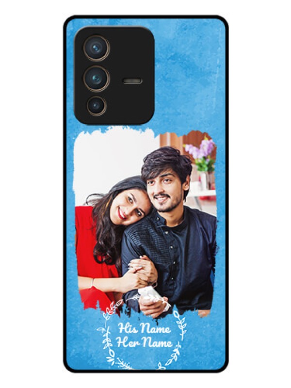 Custom Vivo V23 Pro 5G Custom Glass Phone Case - Blue Color Vintage Design