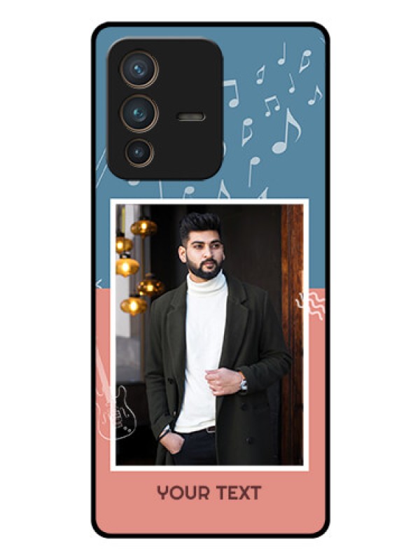 Custom Vivo V23 Pro 5G Photo Printing on Glass Case - with Color Musical Note Design