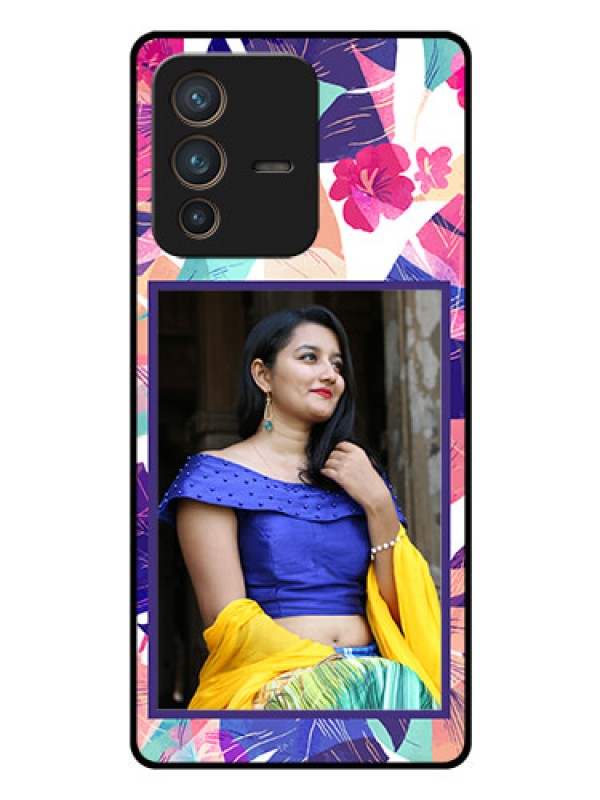 Custom Vivo V23 Pro 5G Custom Glass Mobile Case - Abstract Floral Design