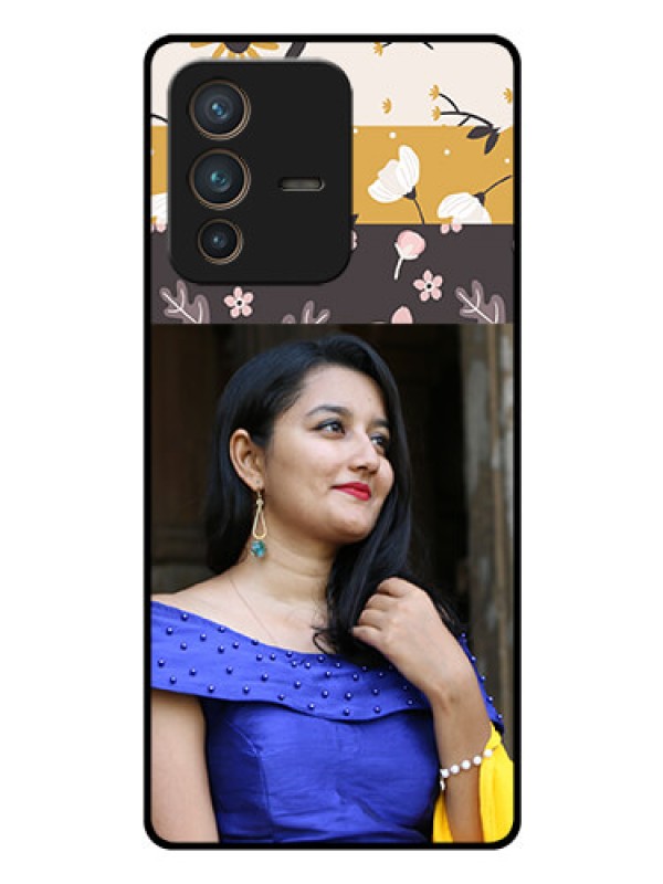 Custom Vivo V23 Pro 5G Custom Glass Phone Case - Stylish Floral Design