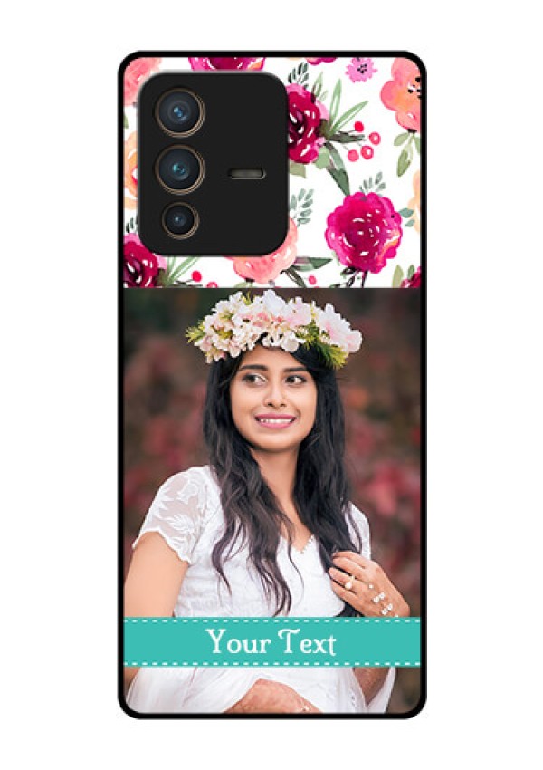 Vivo V23 Pro 5G Custom Glass Phone Case - Watercolor Floral Design