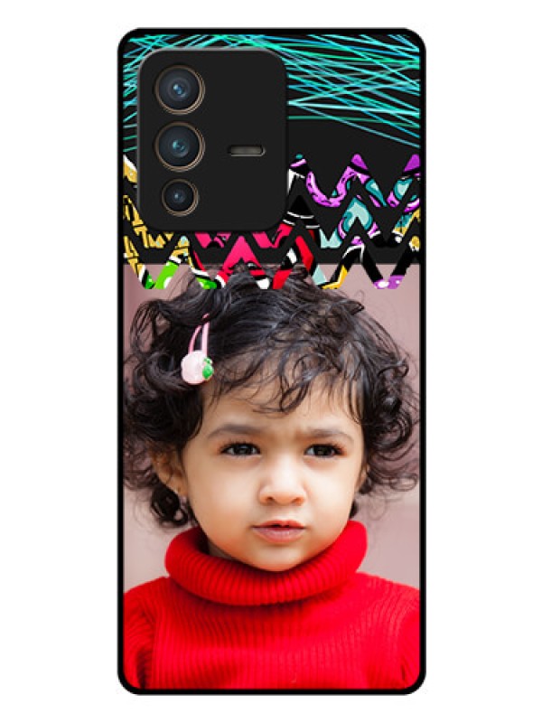 Custom Vivo V23 Pro 5G Personalized Glass Phone Case - Neon Abstract Design