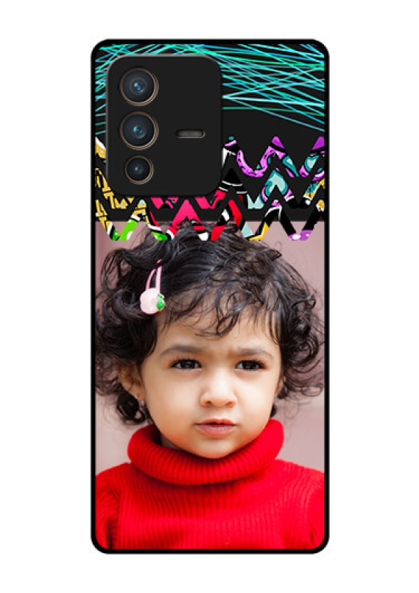 Vivo V23 Pro 5G Personalized Glass Phone Case - Neon Abstract Design