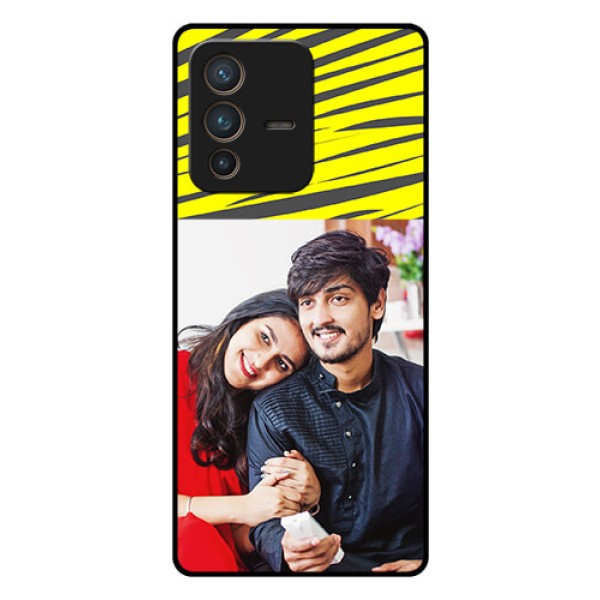 Vivo V23 Pro 5G Photo Printing on Glass Case - Yellow Abstract Design