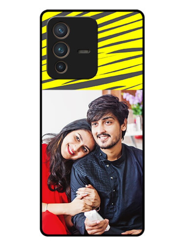 Custom Vivo V23 Pro 5G Photo Printing on Glass Case - Yellow Abstract Design