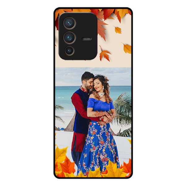 Vivo V23 Pro 5G Photo Printing on Glass Case - Autumn Maple Leaves Design