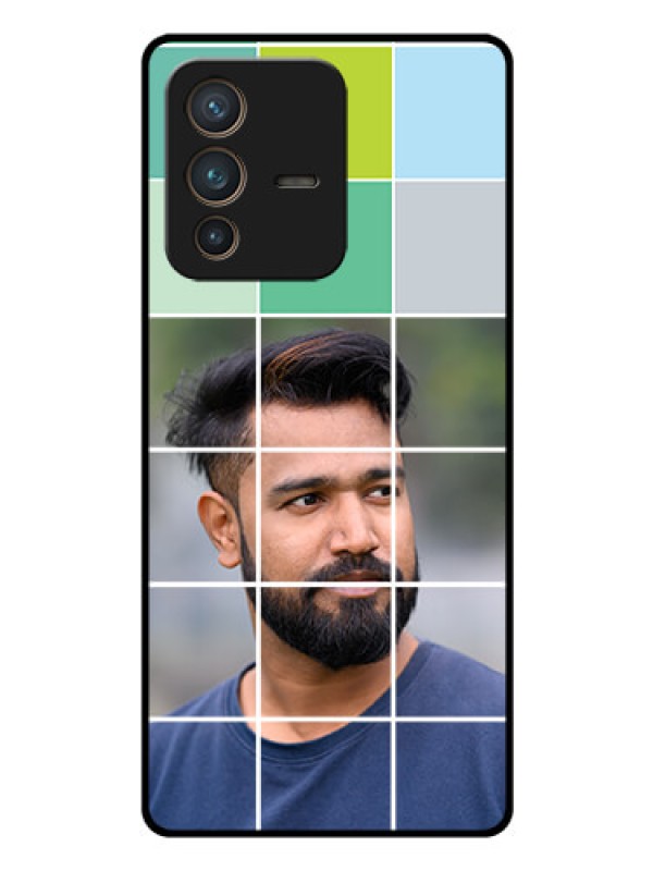 Custom Vivo V23 Pro 5G Photo Printing on Glass Case - with white box pattern