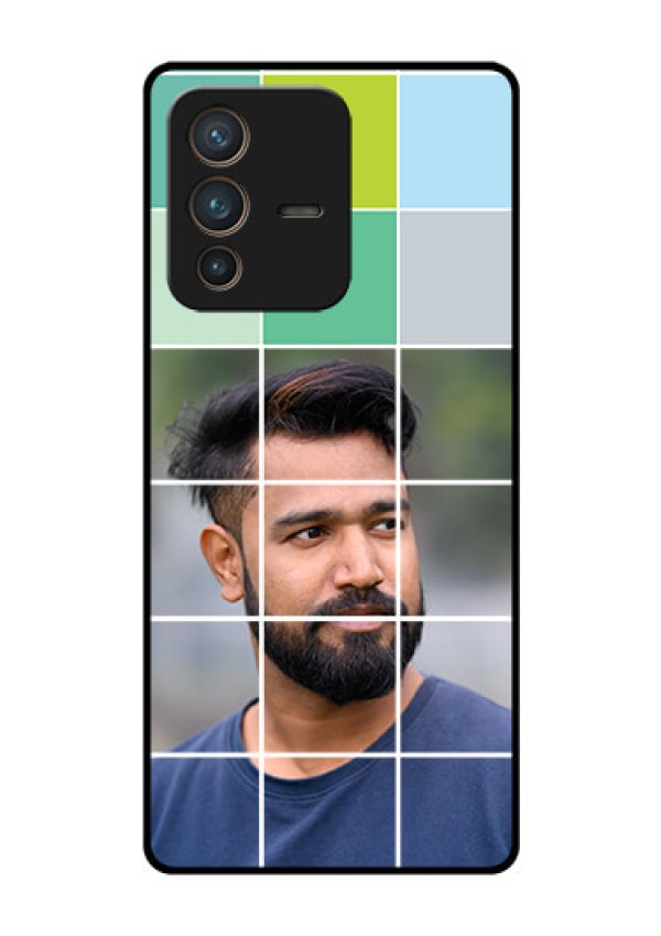Vivo V23 Pro 5G Photo Printing on Glass Case - with white box pattern