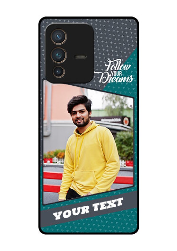 Vivo V23 Pro 5G Personalized Glass Phone Case - Background Pattern Design with Quote