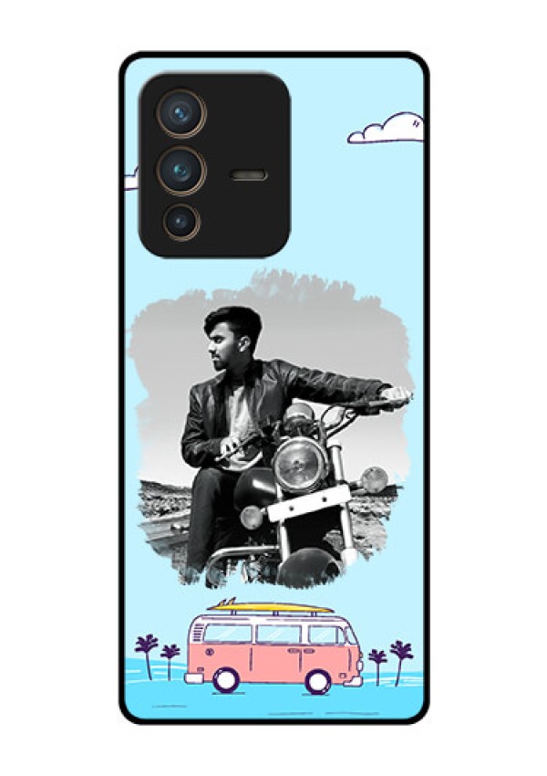 Vivo V23 Pro 5G Photo Printing on Glass Case - Travel & Adventure Design
