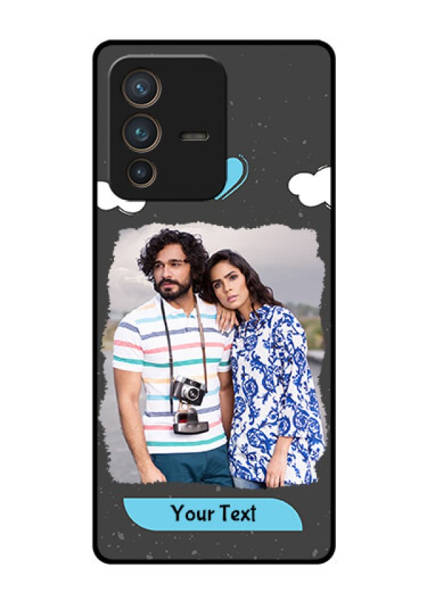 Vivo V23 Pro 5G Custom Glass Phone Case - Splashes with love doodles Design
