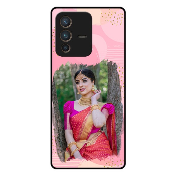 Vivo V23 Pro 5G Personalized Glass Phone Case - Gold Glitter Splash Design