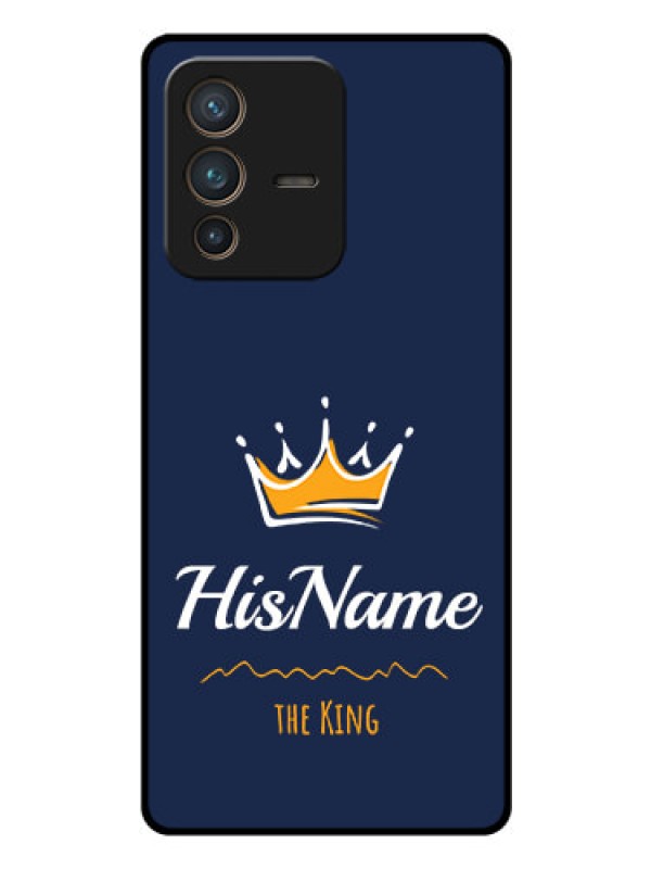 Custom Vivo V23 Pro 5G Glass Phone Case King with Name