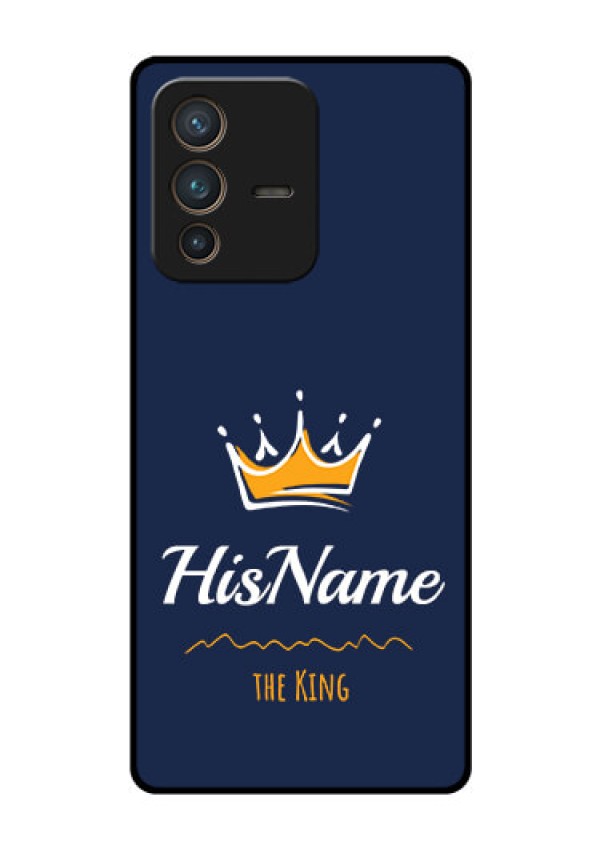 Vivo V23 Pro 5G Glass Phone Case King with Name