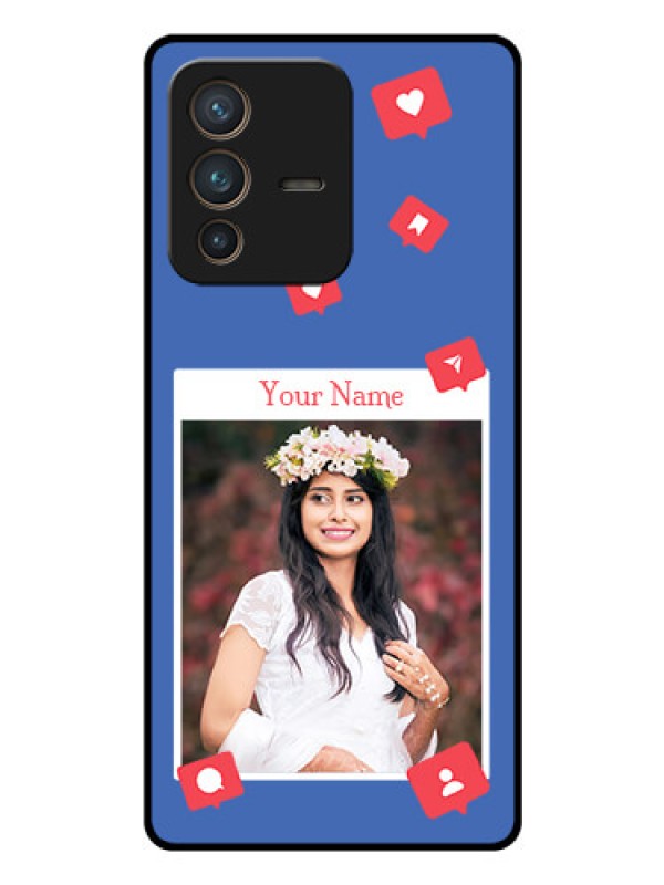 Custom Vivo V23 Pro 5G Custom Glass Phone Case - Like Share And Comment Design