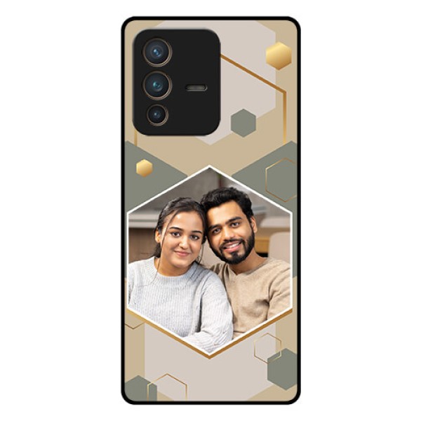 Vivo V23 Pro 5G Photo Printing on Glass Case - Stylish Hexagon Pattern Design Vivo V23 Pro 5G Photo Printing on Glass Case - Stylish Hexagon Pattern Design