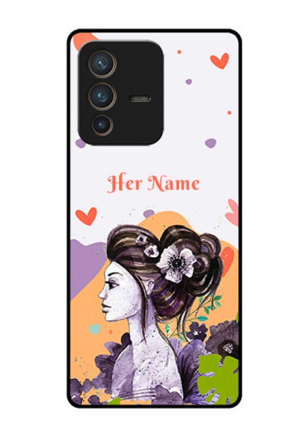 Vivo V23 Pro 5G Personalized Glass Phone Case - Woman And Nature Design