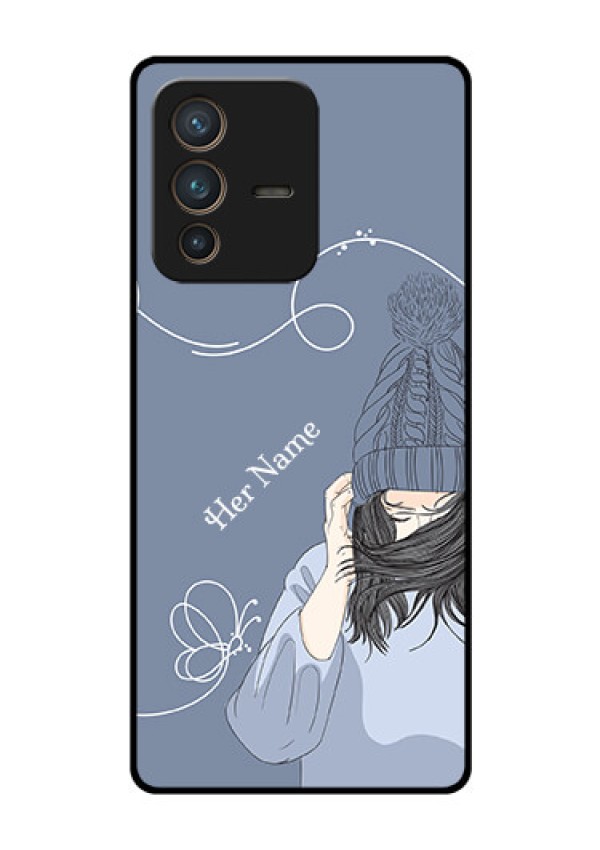 Vivo V23 Pro 5G Custom Glass Mobile Case - Girl in winter outfit Design