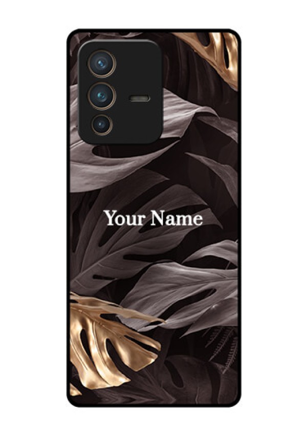 Vivo V23 Pro 5G Personalised Glass Phone Case - Wild Leaves digital paint Design