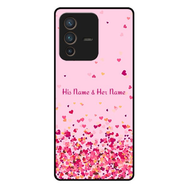 Vivo V23 Pro 5G Photo Printing on Glass Case - Floating Hearts Design