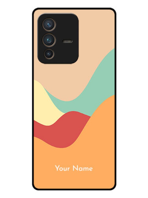 Custom Vivo V23 Pro 5G Personalized Glass Phone Case - Ocean Waves Multi-colour Design