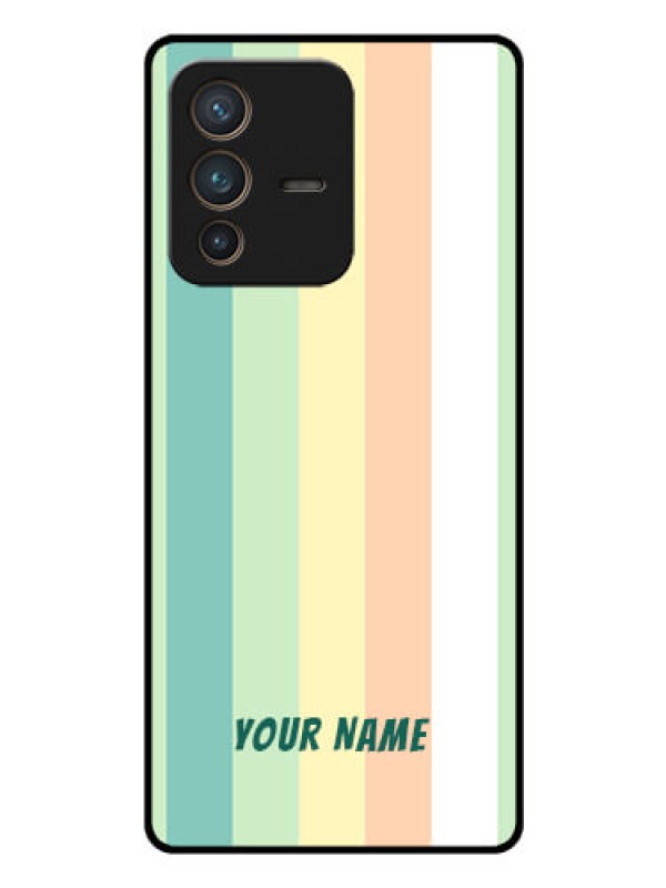 Custom Vivo V23 Pro 5G Photo Printing on Glass Case - Multi-colour Stripes Design