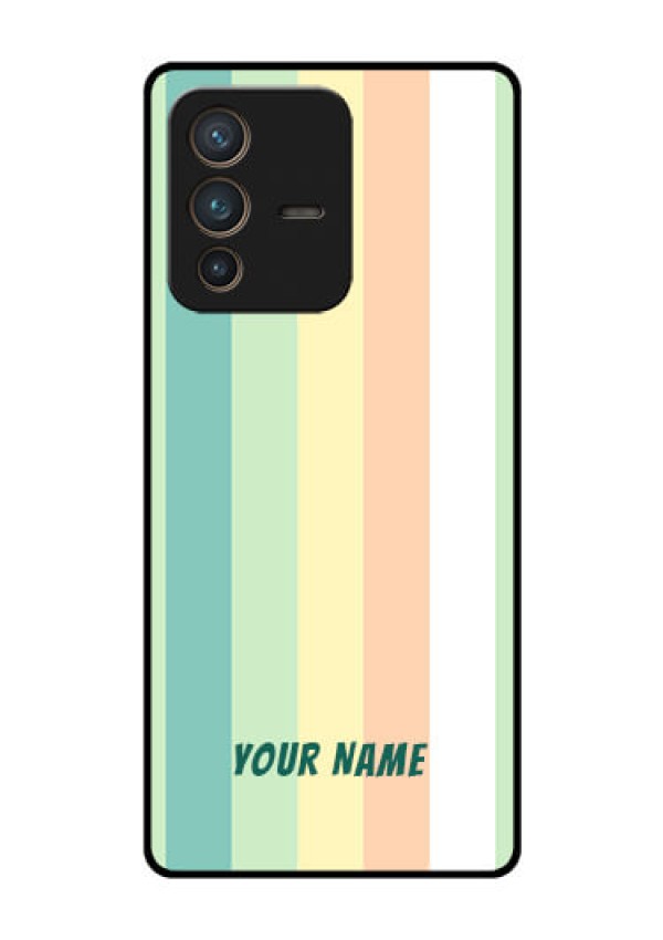 Vivo V23 Pro 5G Photo Printing on Glass Case - Multi-colour Stripes Design