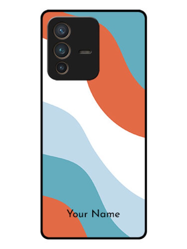 Custom Vivo V23 Pro 5G Custom Glass Mobile Case - coloured Waves Design