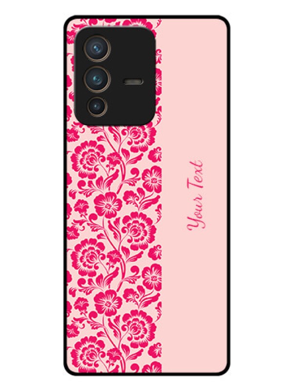 Custom Vivo V23 Pro 5G Custom Glass Phone Case - Attractive Floral Pattern Design