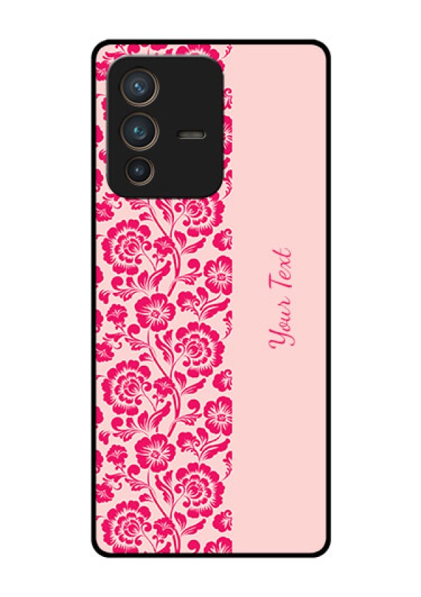 Vivo V23 Pro 5G Custom Glass Phone Case - Attractive Floral Pattern Design