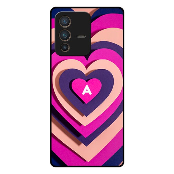 Vivo V23 Pro 5G Custom Glass Mobile Case - Cute Heart Pattern Design