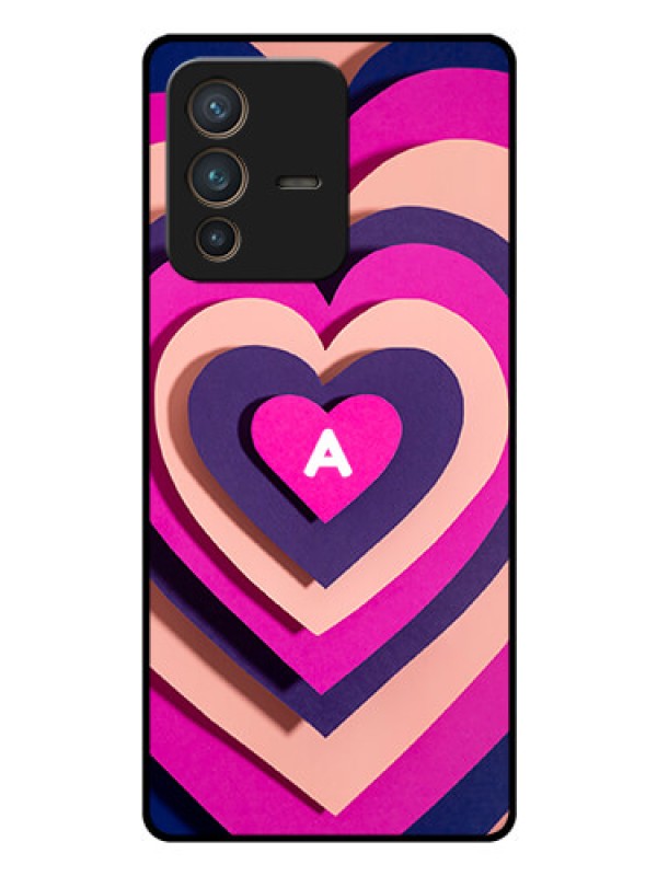 Custom Vivo V23 Pro 5G Custom Glass Mobile Case - Cute Heart Pattern Design