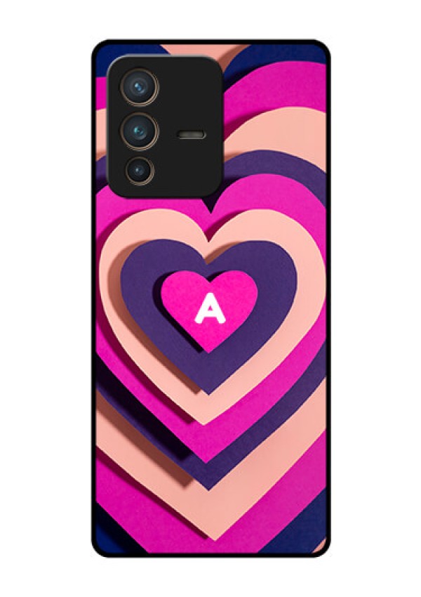 Vivo V23 Pro 5G Custom Glass Mobile Case - Cute Heart Pattern Design