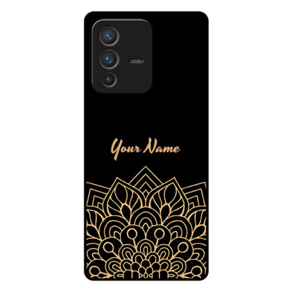 Vivo V23 Pro 5G Custom Glass Phone Case - Golden mandala Design