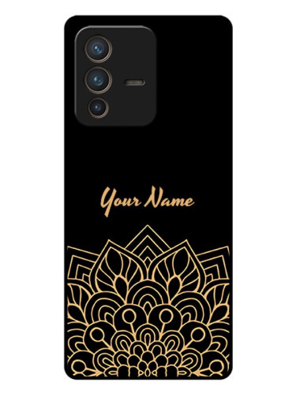 Custom Vivo V23 Pro 5G Custom Glass Phone Case - Golden mandala Design