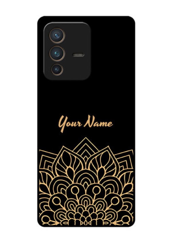 Vivo V23 Pro 5G Custom Glass Phone Case - Golden mandala Design