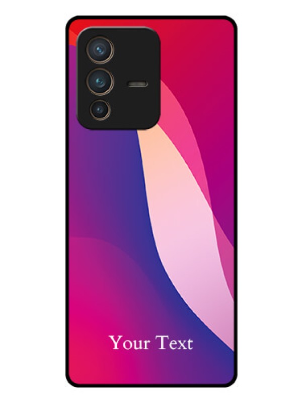 Custom Vivo V23 Pro 5G Personalized Glass Phone Case - Digital abstract Overlap Design