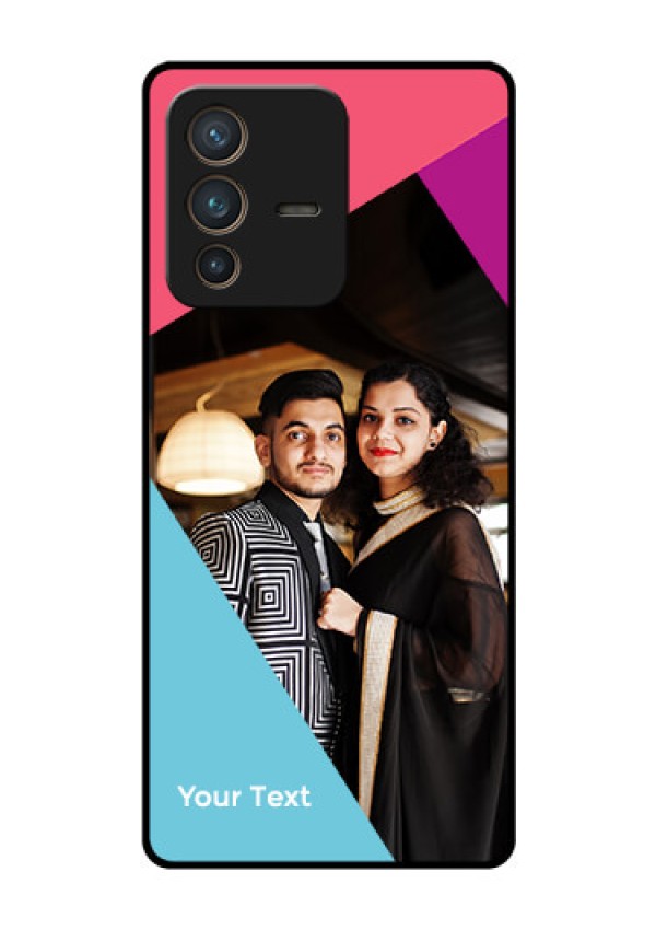 Vivo V23 Pro 5G Custom Glass Mobile Case - Stacked Triple colour Design