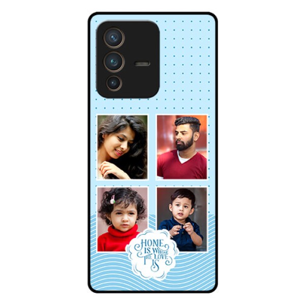 Vivo V23 Pro 5G Custom Glass Phone Case - Cute love quote with 4 pic upload Design Vivo V23 Pro 5G Custom Glass Phone Case - Cute love quote with 4 pic upload Design