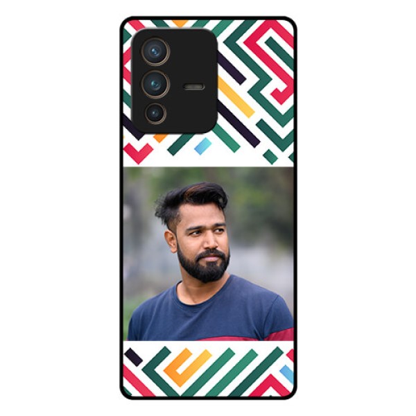Vivo V23 Pro 5G Personalized Glass Phone Case - Colorful Maze Pattern Design