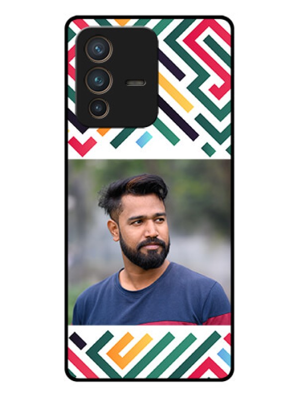 Custom Vivo V23 Pro 5G Personalized Glass Phone Case - Colorful Maze Pattern Design