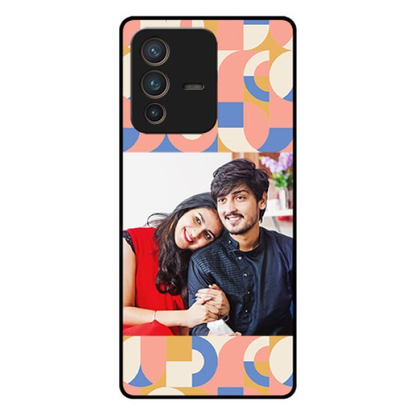 Vivo V23 Pro 5G Photo Printing on Glass Case - Semi-circle Maze Pattern Design