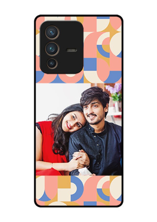 Vivo V23 Pro 5G Photo Printing on Glass Case - Semi-circle Maze Pattern Design