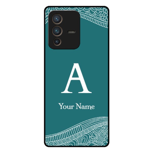 Vivo V23 Pro 5G Personalized Glass Phone Case - line art pattern with custom name Design Vivo V23 Pro 5G Personalized Glass Phone Case - line art pattern with custom name Design
