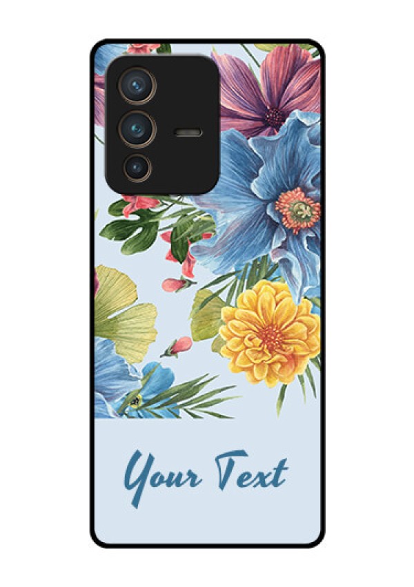 Vivo V23 Pro 5G Custom Glass Mobile Case - Stunning Watercolored Flowers Painting Design